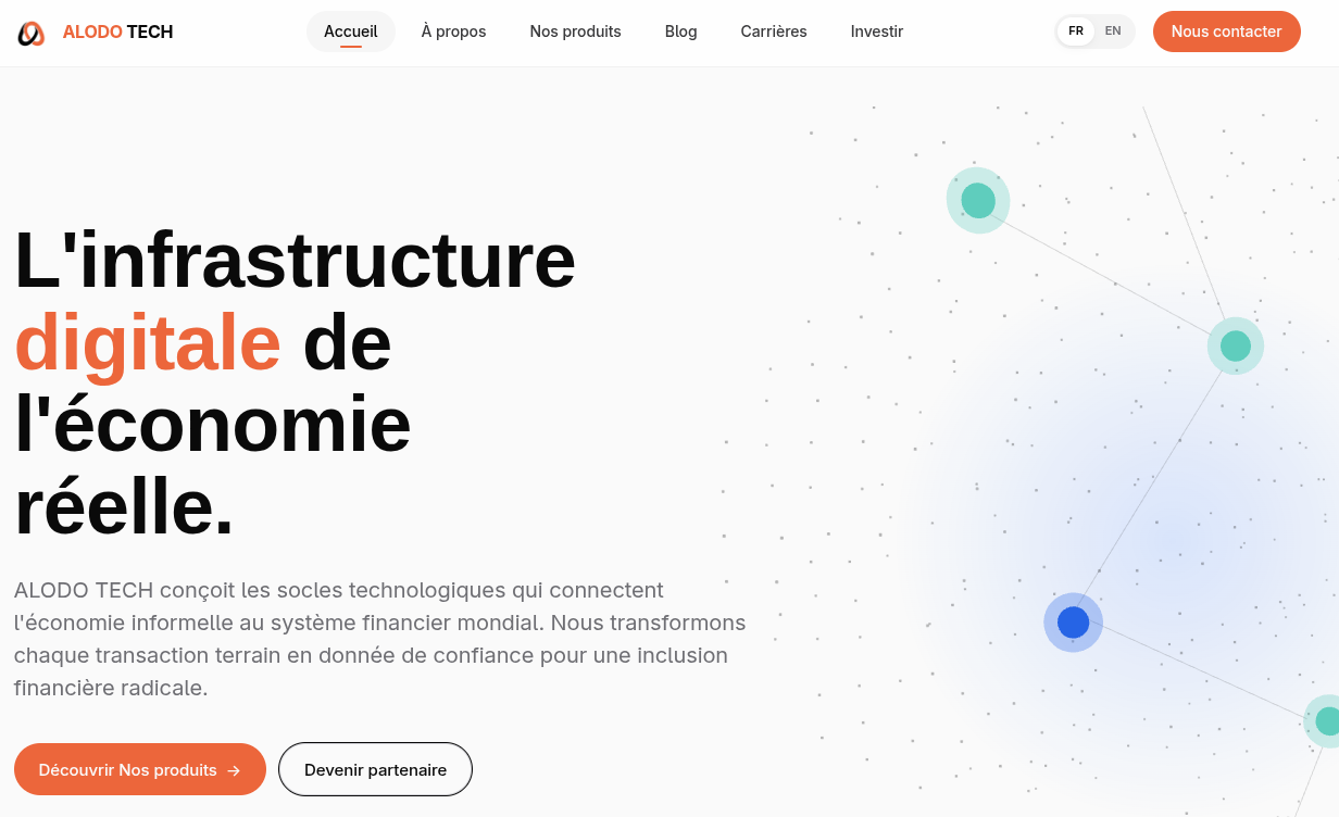 ALODO TECH — Plateforme Vitrine & Institutionnelle